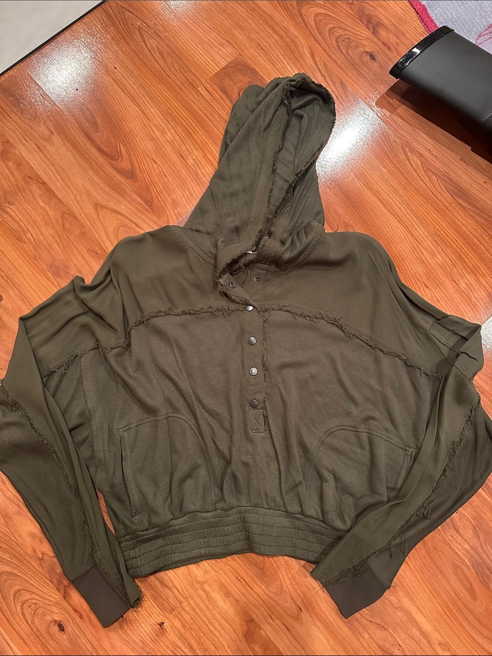 Free People Movement Green Hooded Long Sleeve